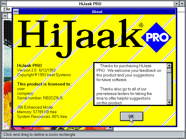 HiJaak Pro 2.0 - Splash